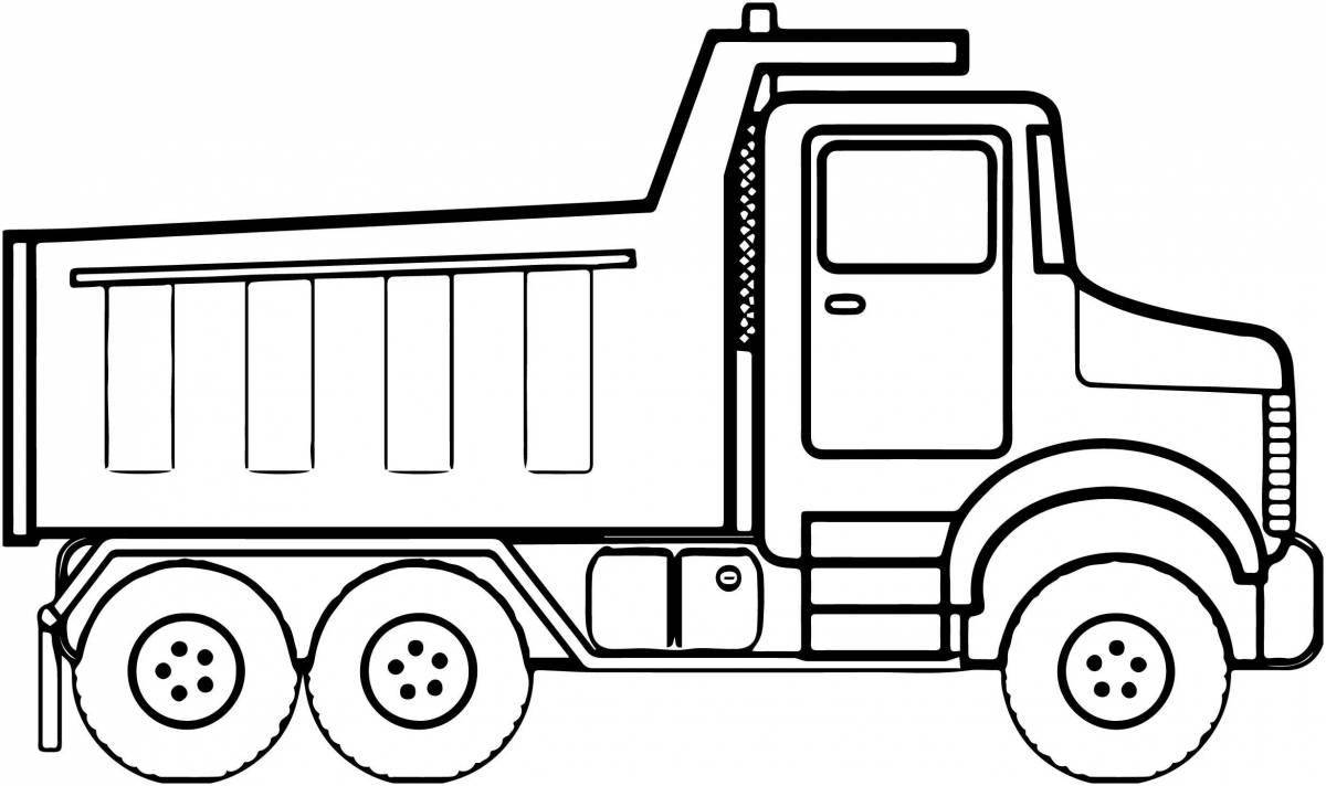 Привлекательный грузовик раскраски для детей 5-6 лет