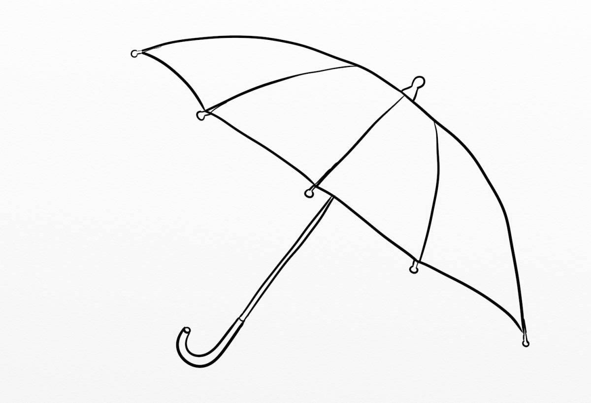 Яркая раскраска зонтика для детей 3-4 лет