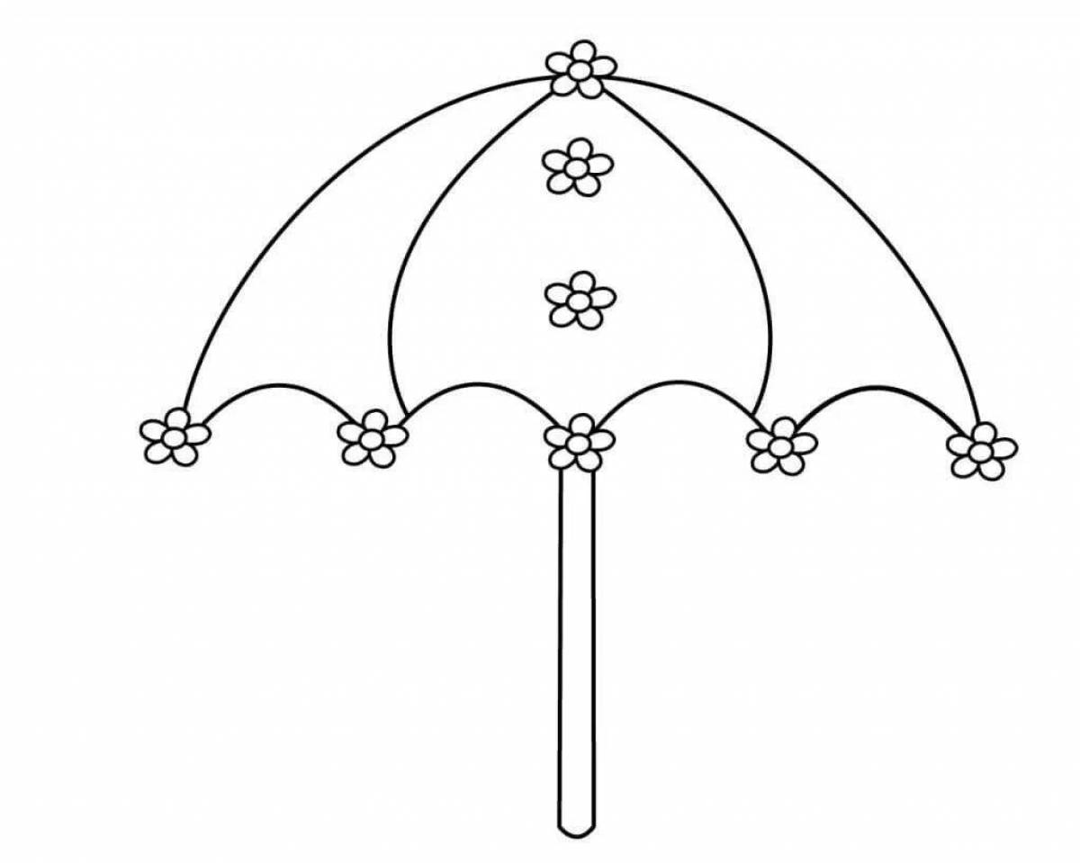 Веселая раскраска зонтик для детей 3-4 лет