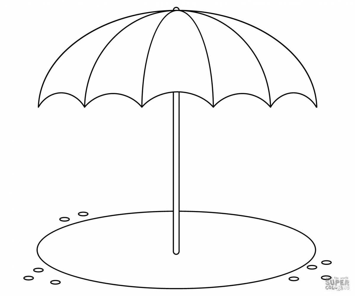 Очаровательная раскраска зонтика для детей 3-4 лет