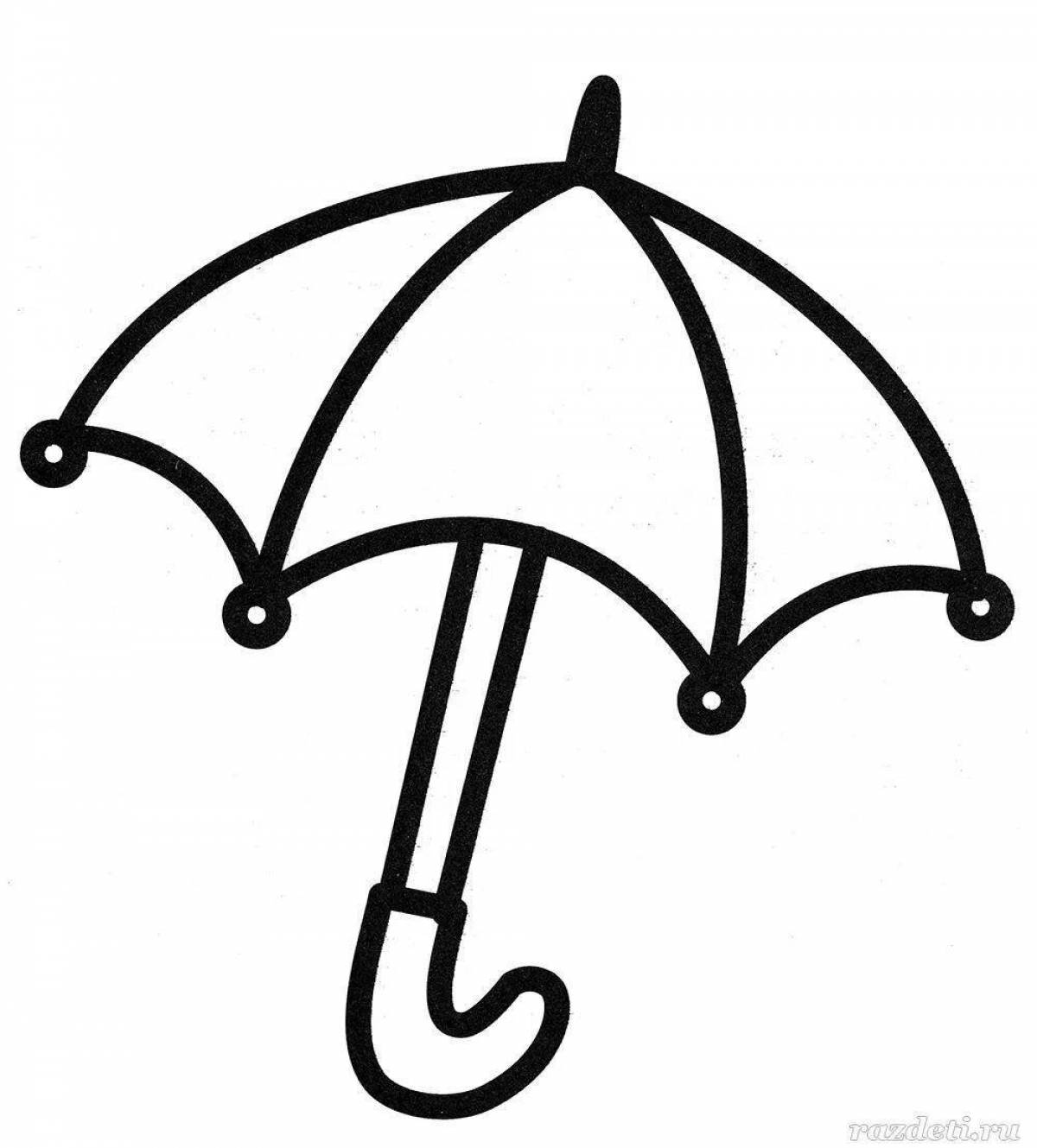 Восхитительная раскраска зонтик для детей 3-4 лет