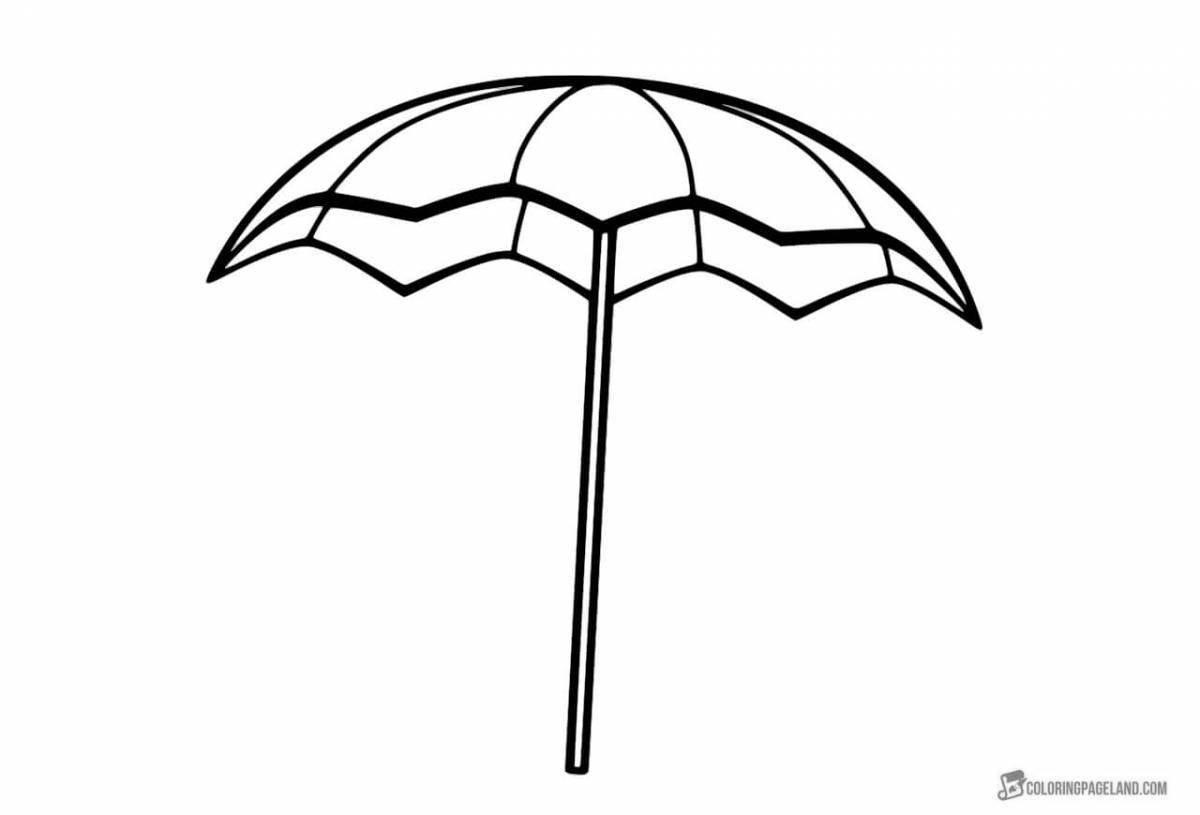 Очаровательная раскраска зонтик для детей 3-4 лет