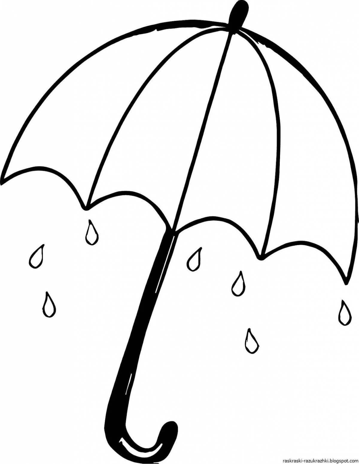 Раскраска милый зонтик для детей 3-4 лет
