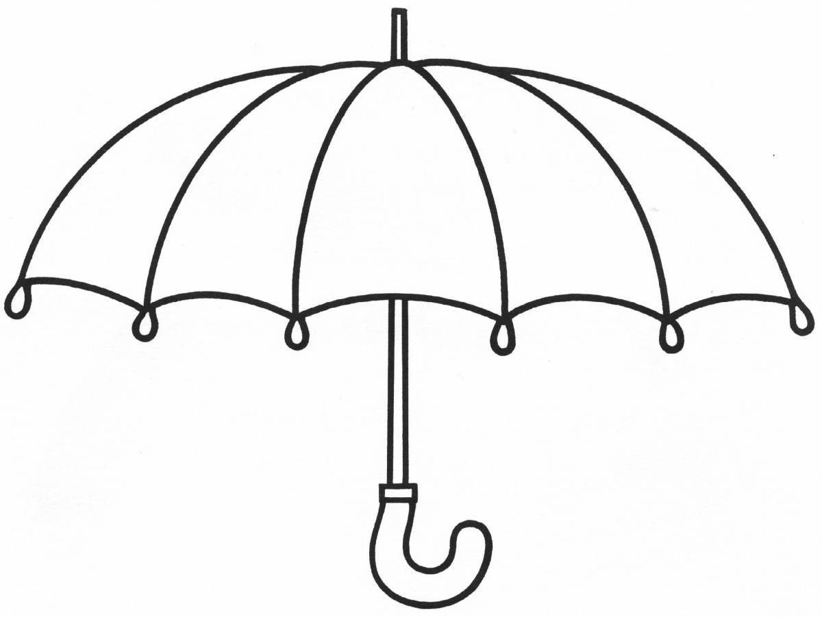 Увлекательная раскраска зонтик для детей 3-4 лет