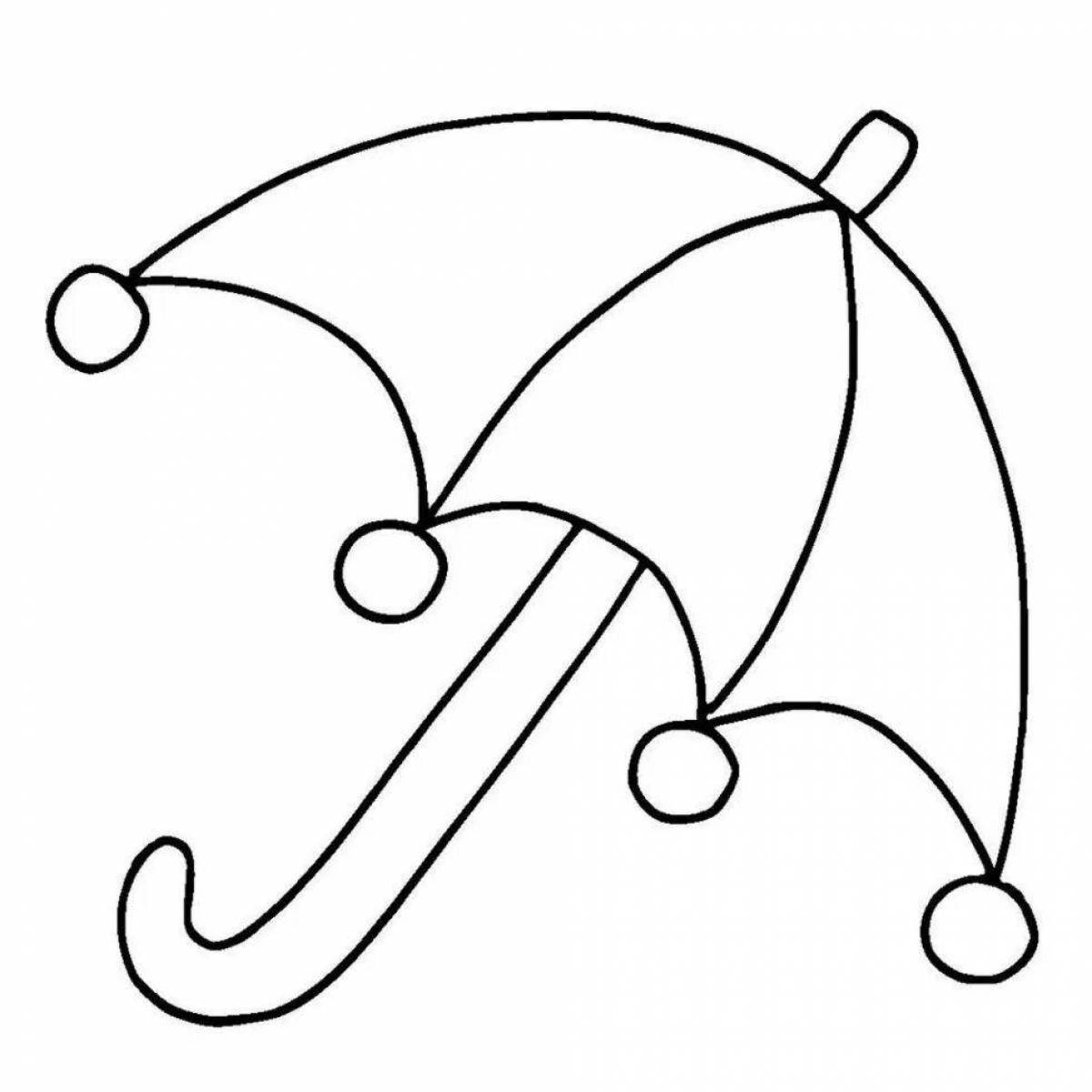 Креативная раскраска зонтик для детей 3-4 лет