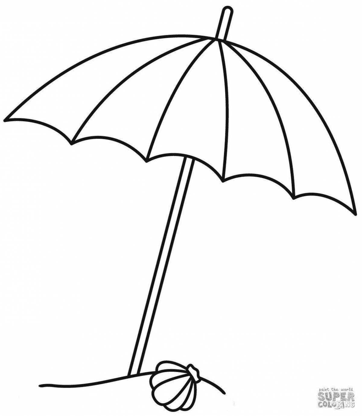 Разноцветная раскраска «солнечный зонт» для детей 3–4 лет