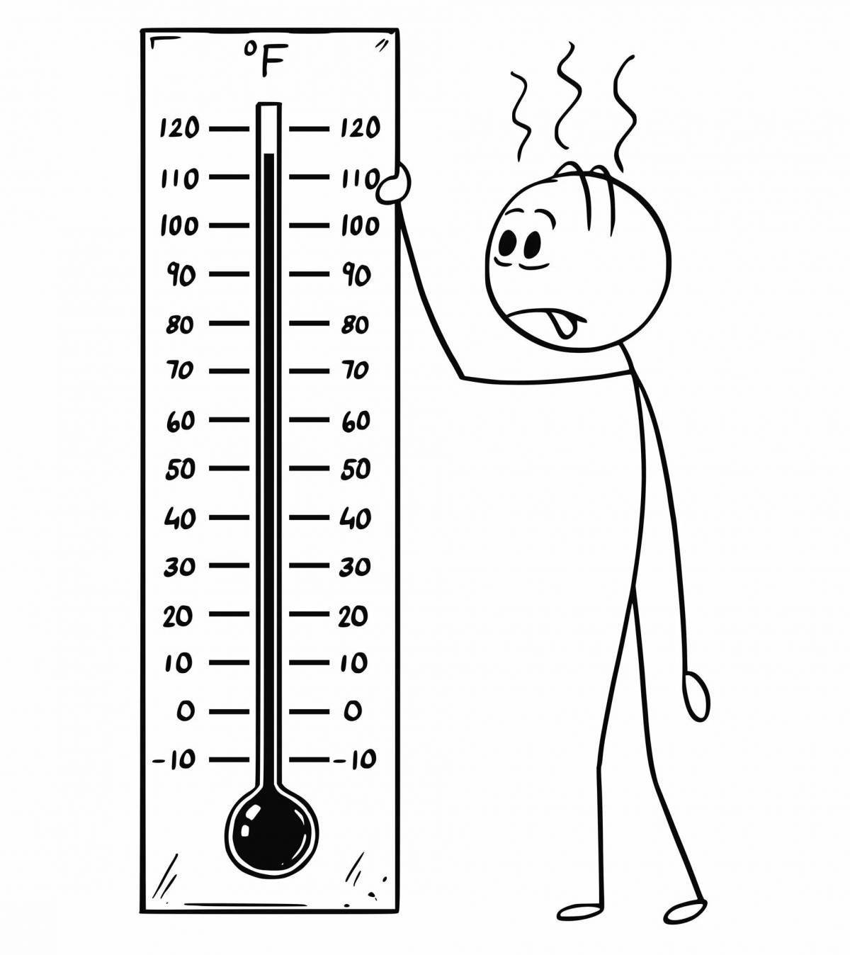 Красочный термометр раскраска для дошкольников