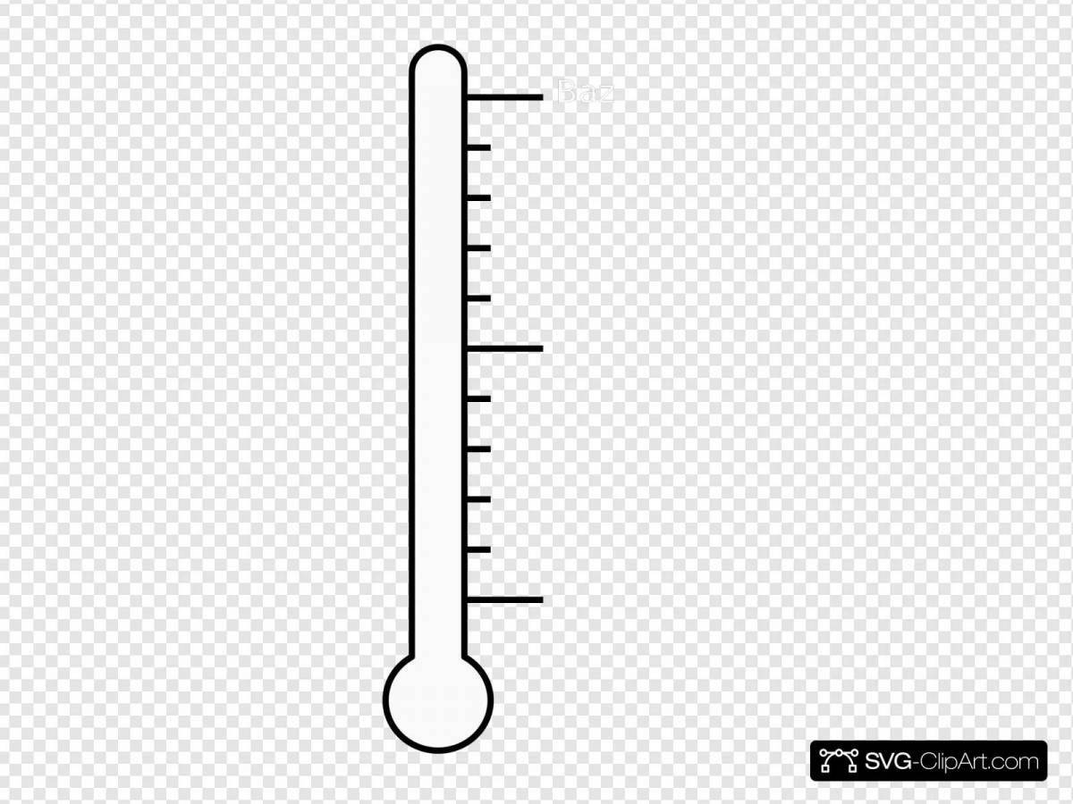 Красочная страница раскраски термометра для детей любого происхождения