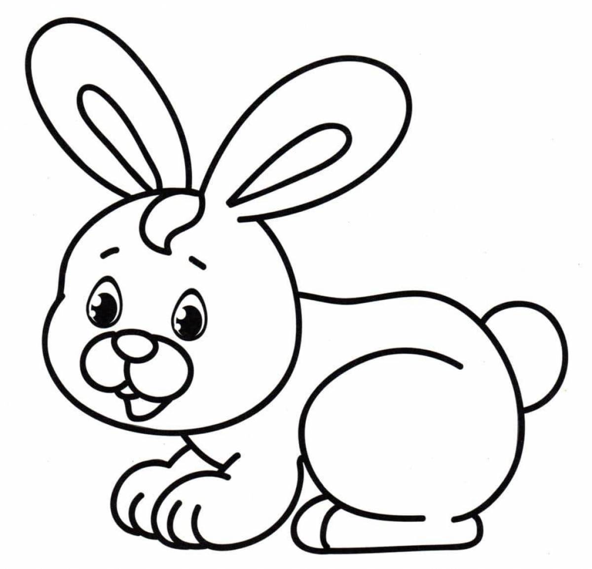 Волнистый кролик-раскраска