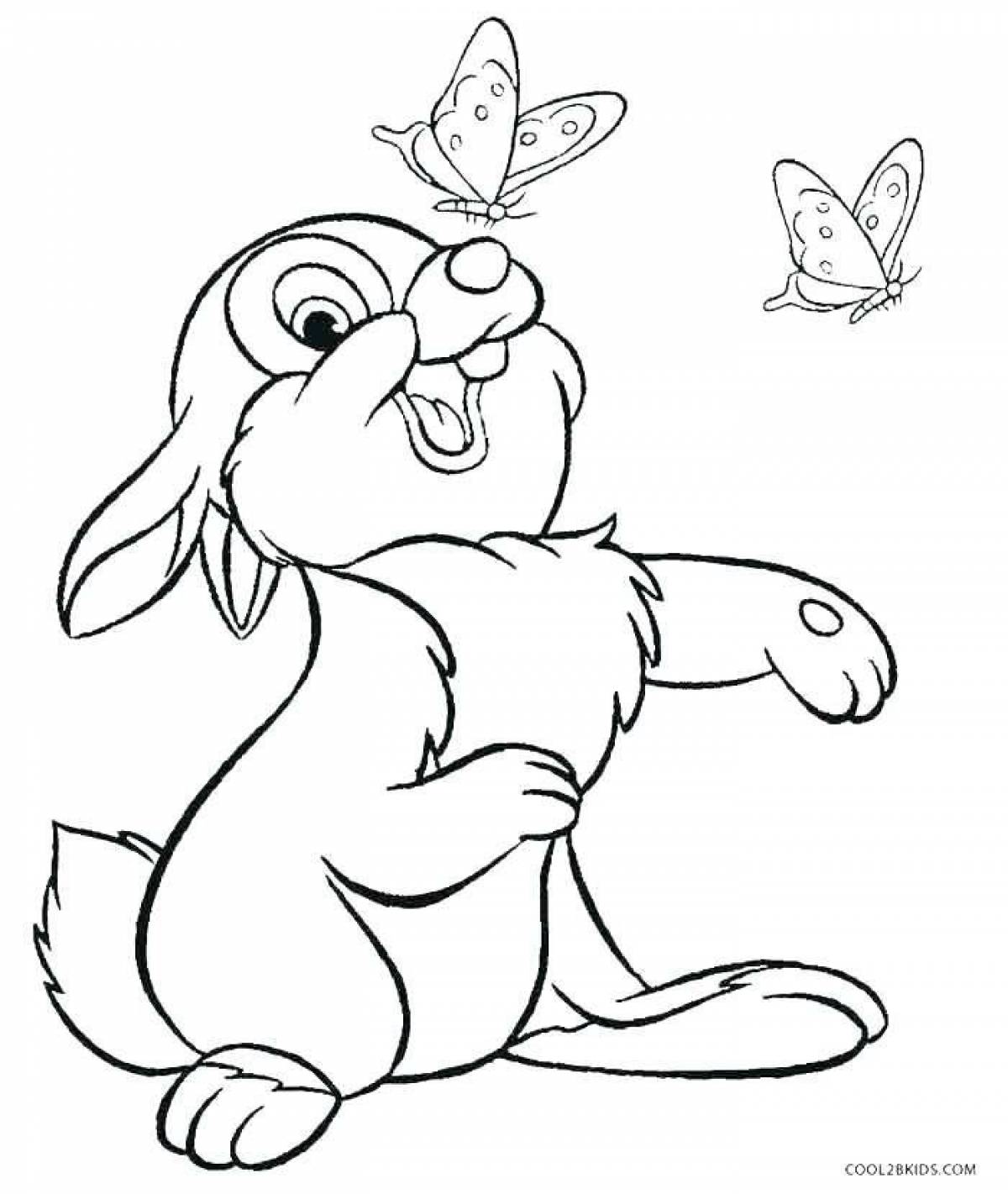 Мягкая раскраска страницы кролика