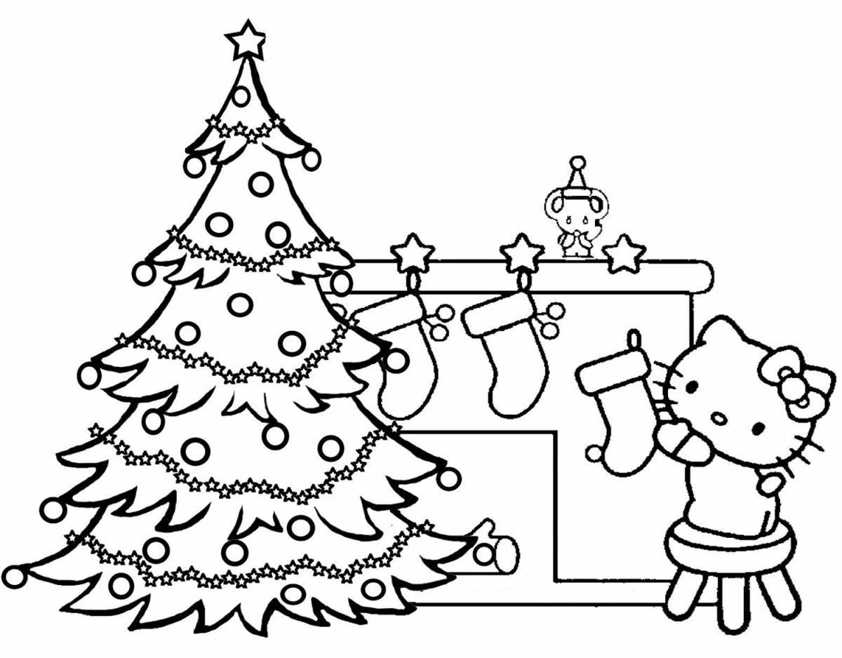 Рождественская елка с фестонами