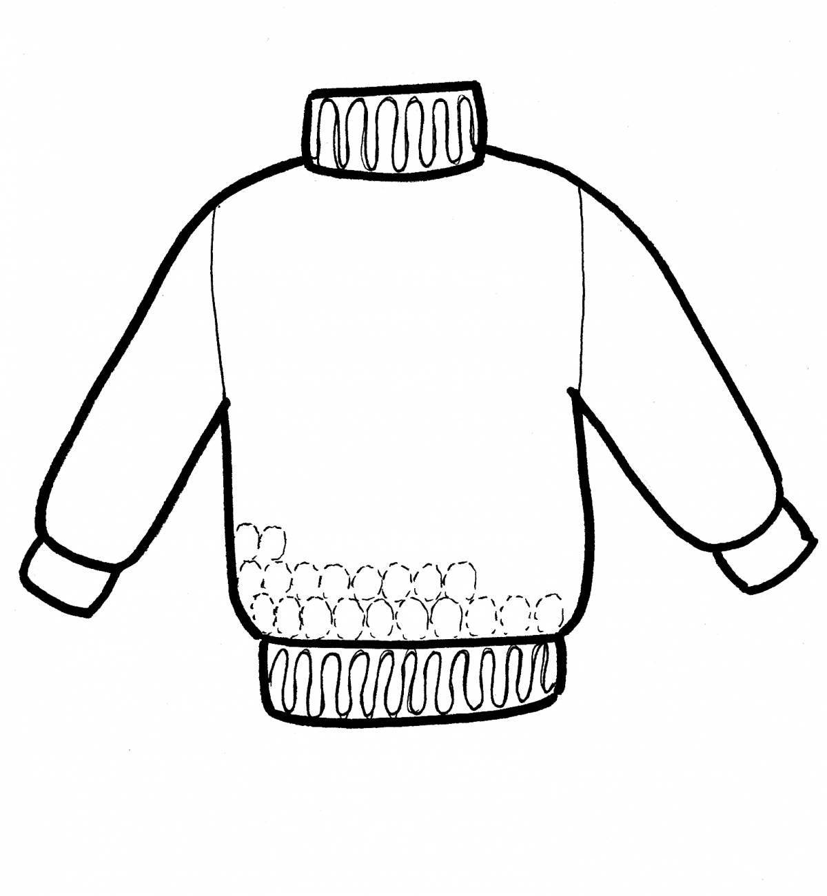Веселый свитер раскраски для дошкольников