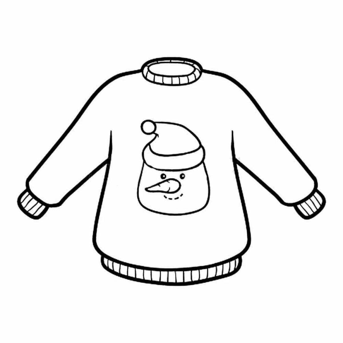 Раскраска милый свитер для дошкольников