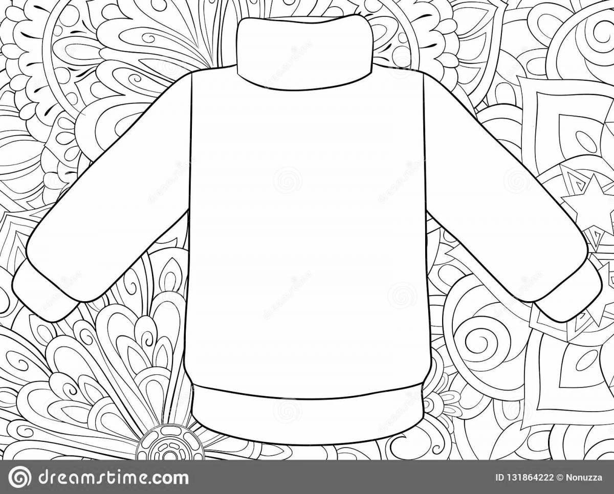 Восхитительная страница раскраски свитера для дошкольников
