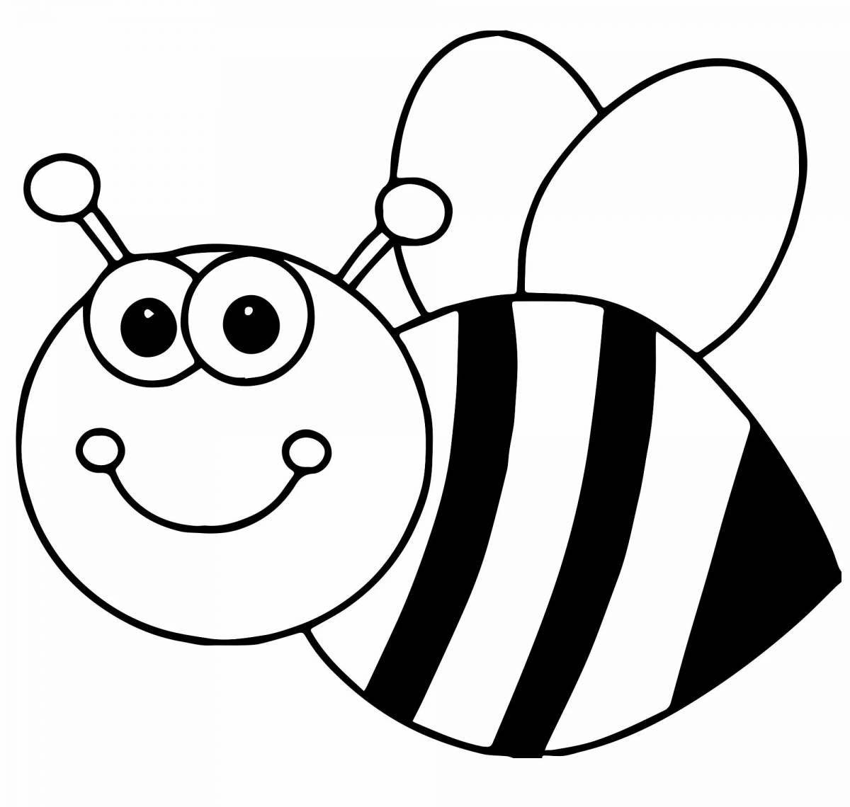 Яркая пчела-раскраска для детей 3-4 лет