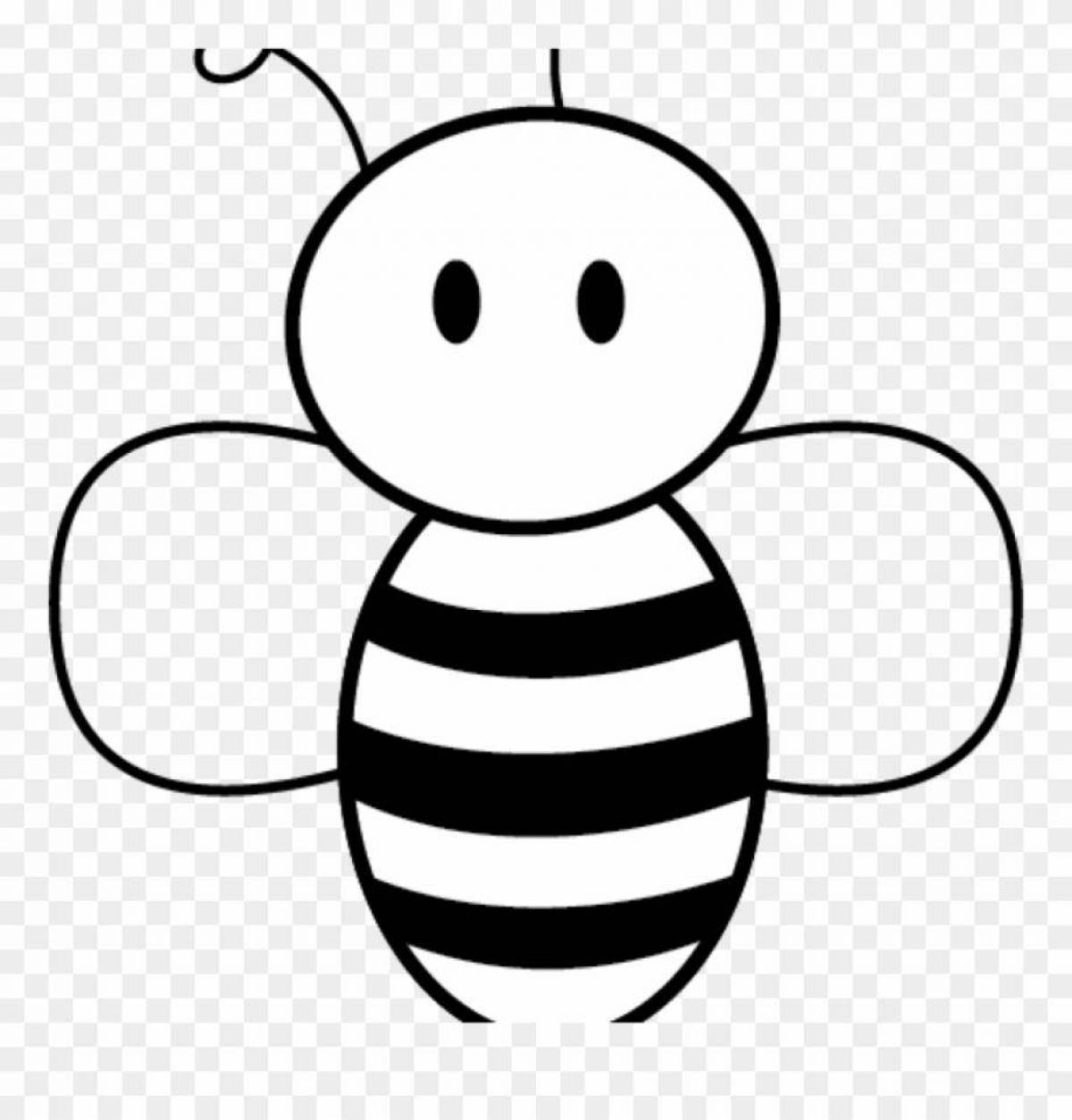 Сказочная пчела-раскраска для детей 3-4 лет