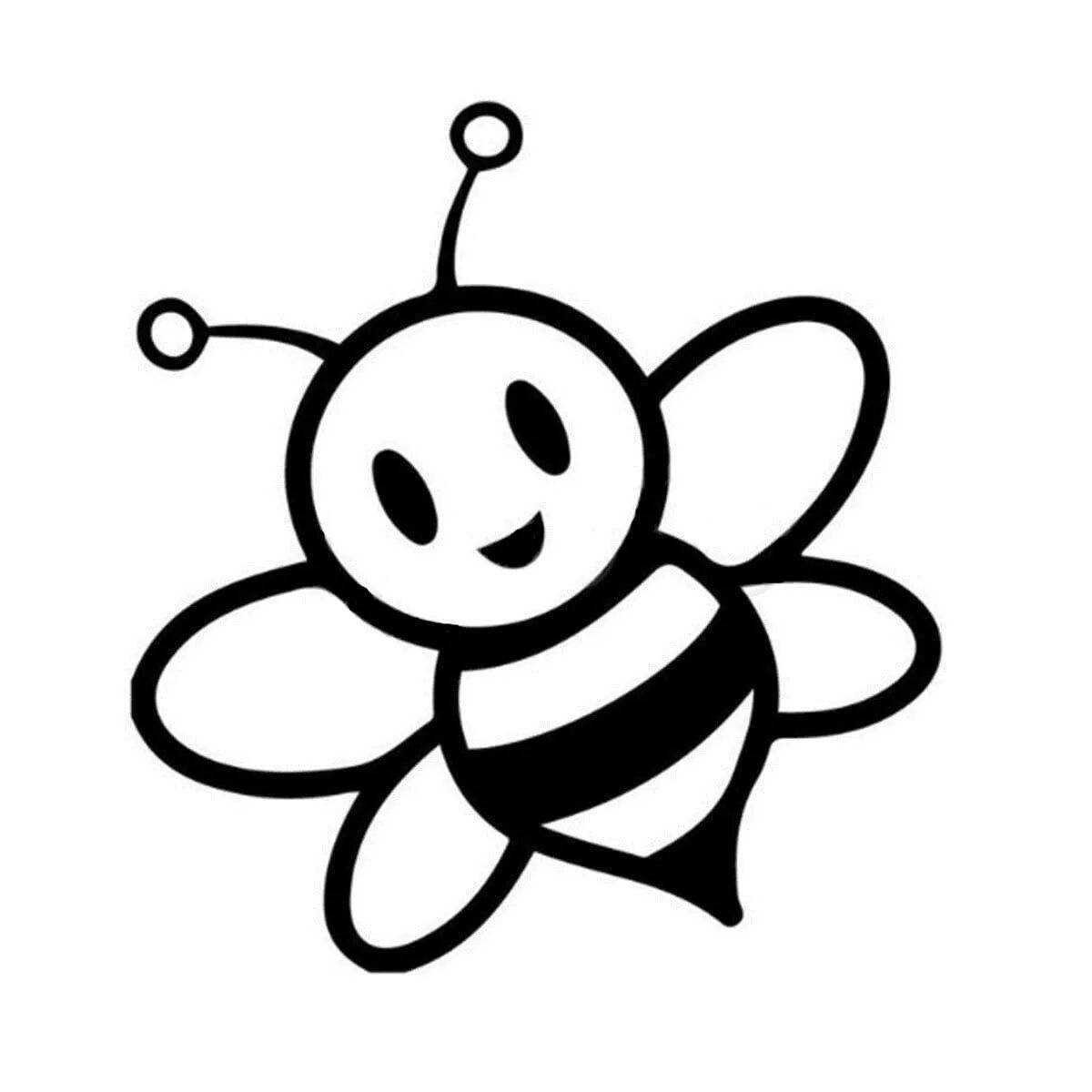 Раскраска radiant bee для детей 3-4 лет