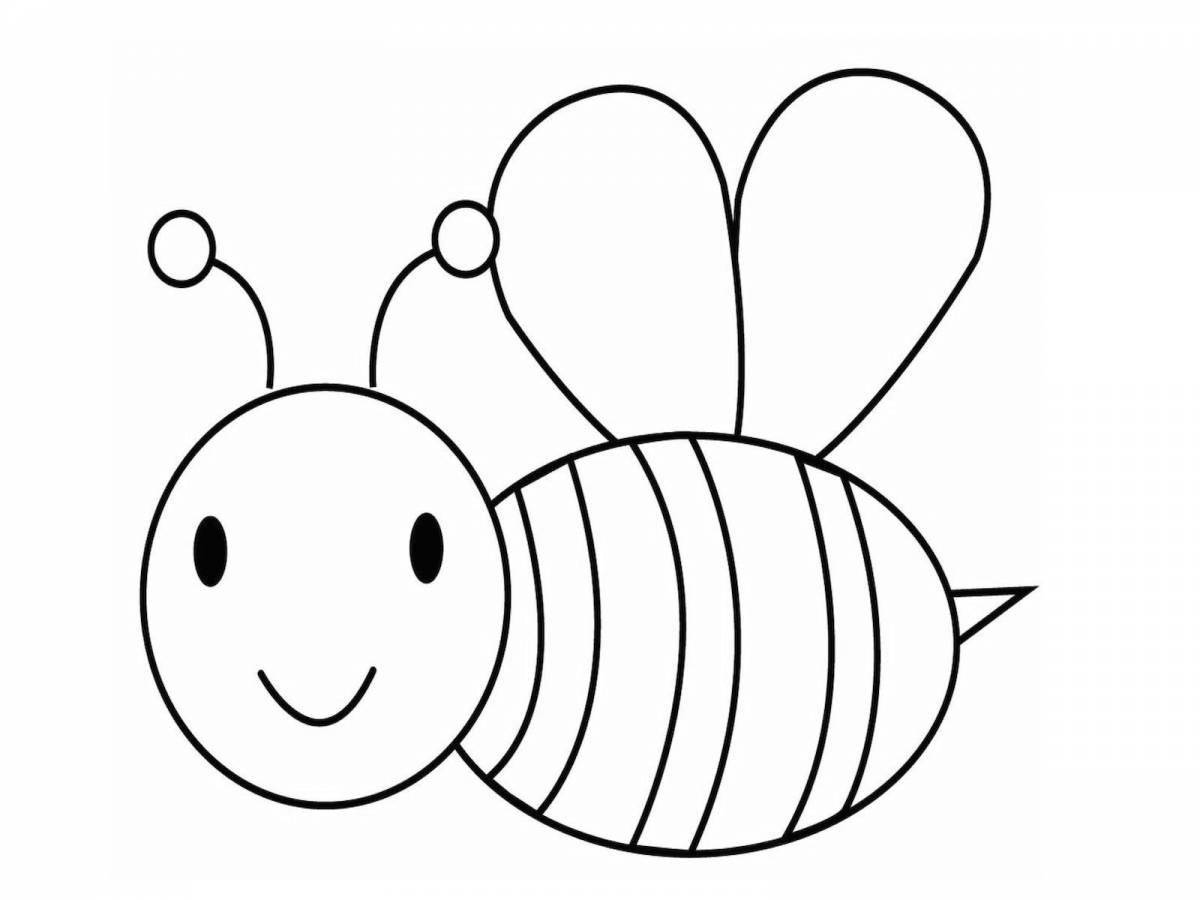 Забавная раскраска пчелы для детей 3-4 лет