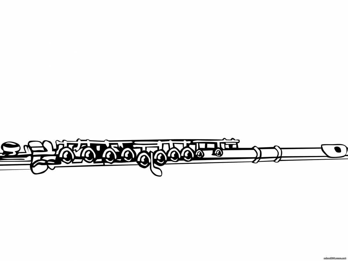 Привлекательная флейта раскраски для детей