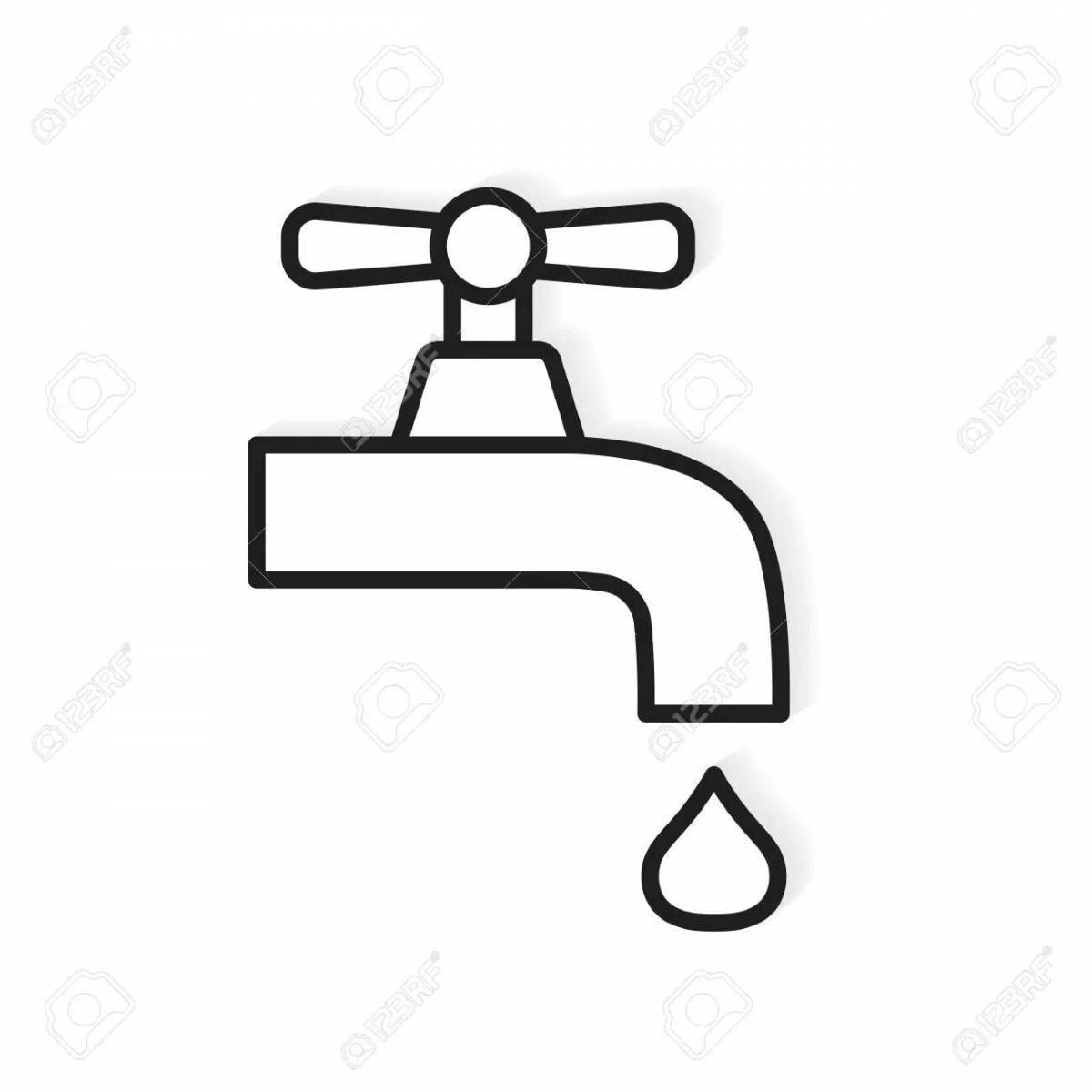 Кран с водой картинка для детей на прозрачном фоне