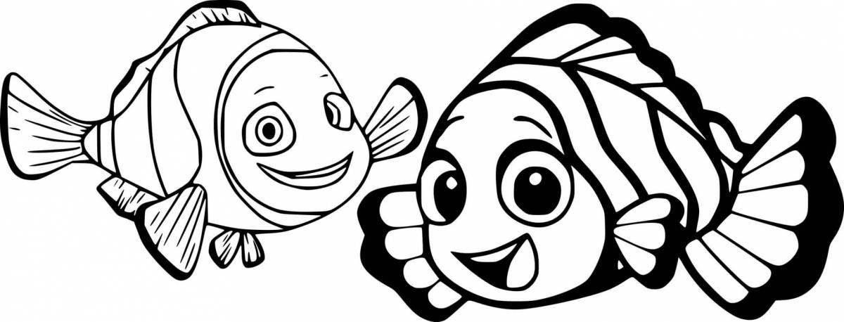 Славная рыба-клоун раскраски для детей