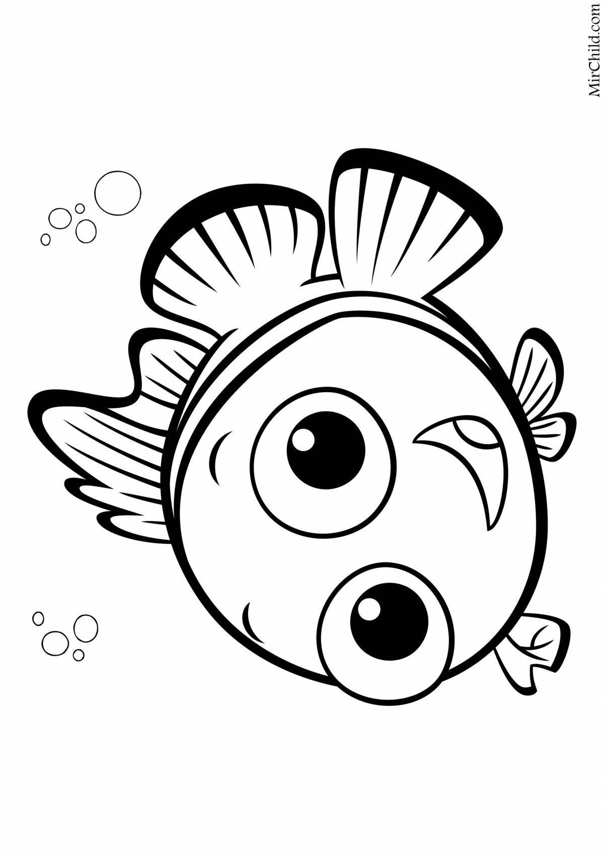 Очаровательная рыба-клоун раскраски для детей