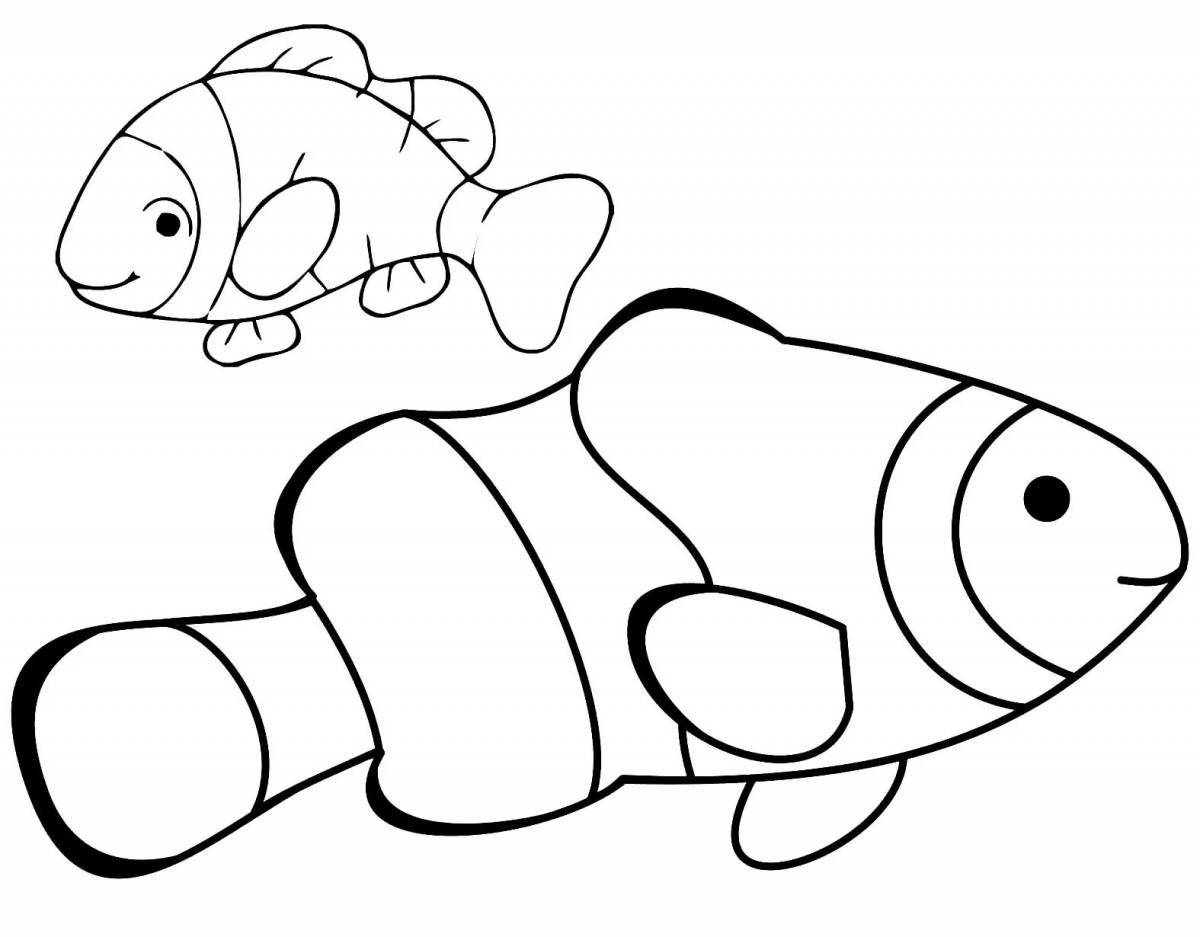 Раскраска «рыба-клоун» для детей