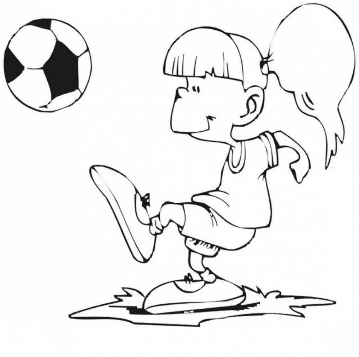 Игривая футбольная раскраска для детей