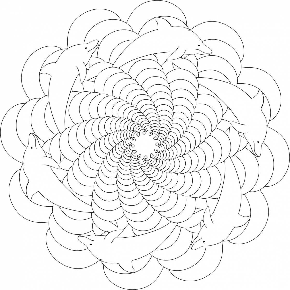 Экзотическая спиральная раскраска genshin