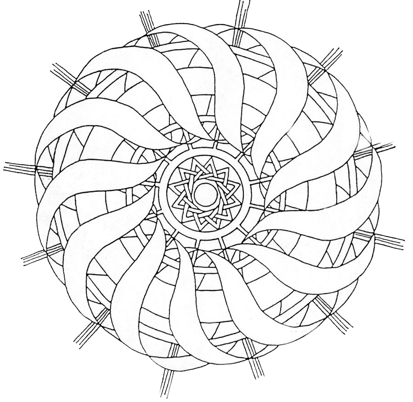Раскраска спираль геншин