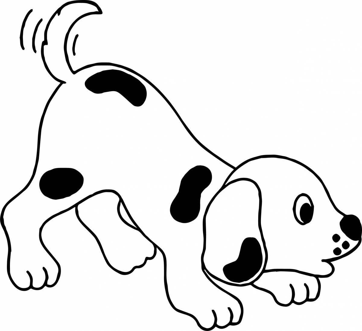 Игривая раскраска рисунок щенка