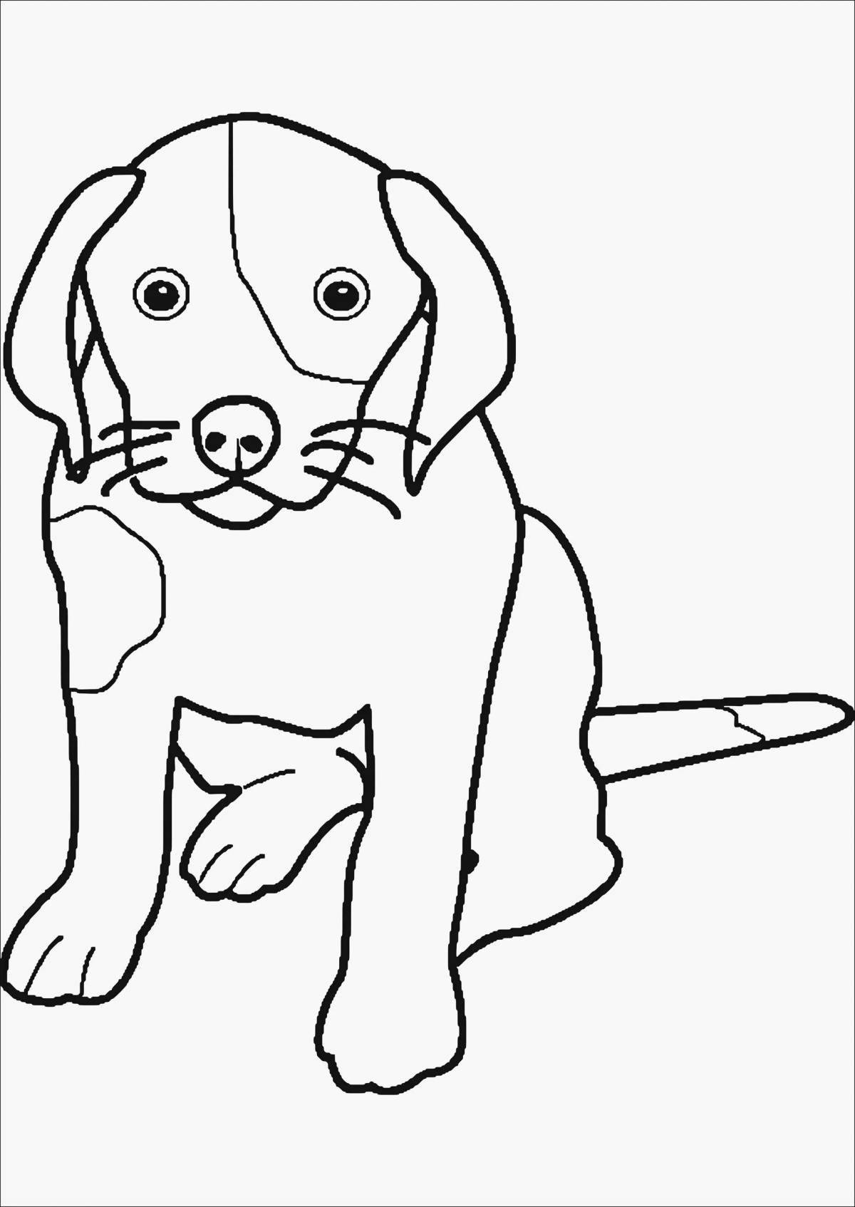 Нечеткая раскраска рисунок щенка