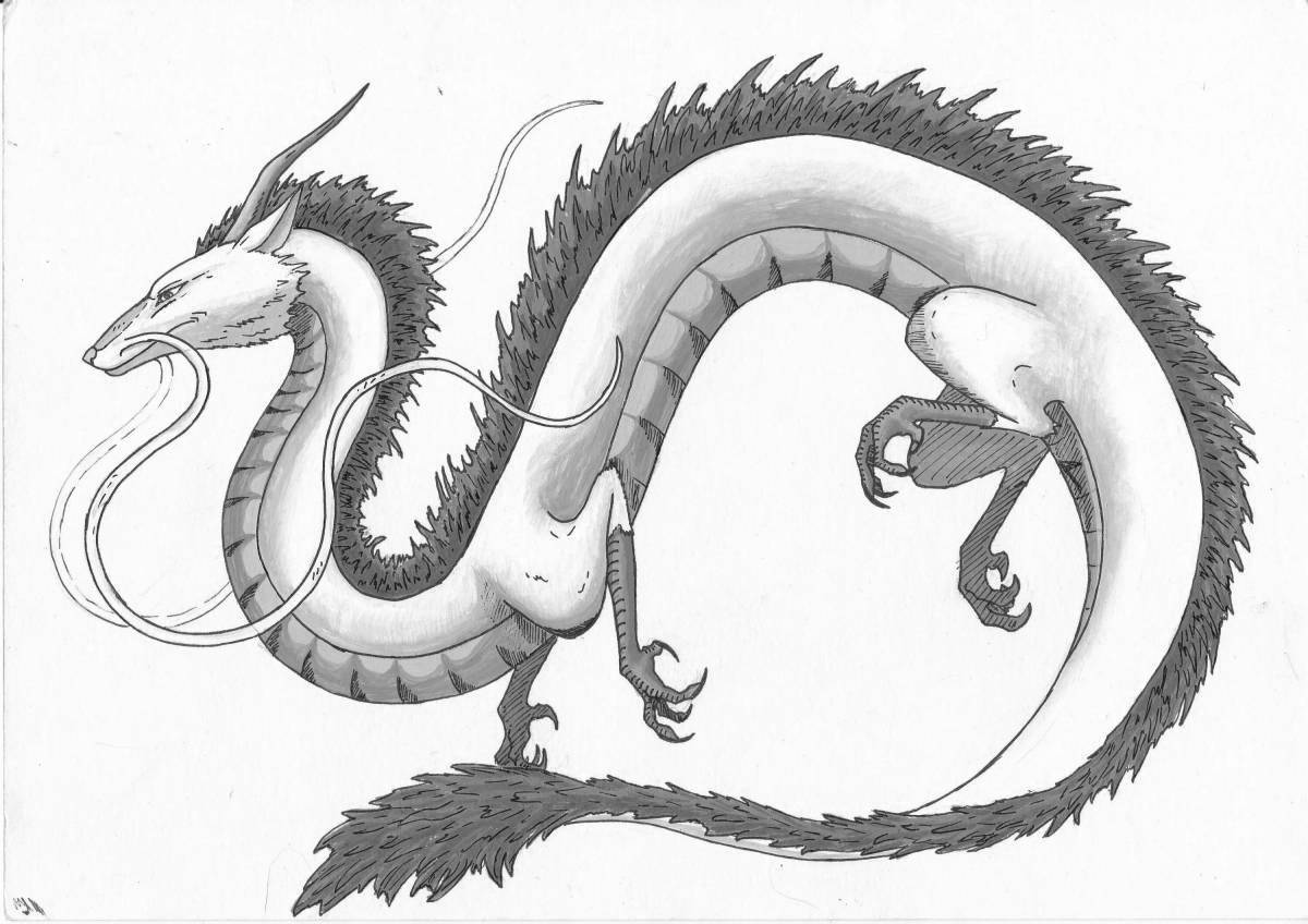 Величественный дракон хаку раскраски