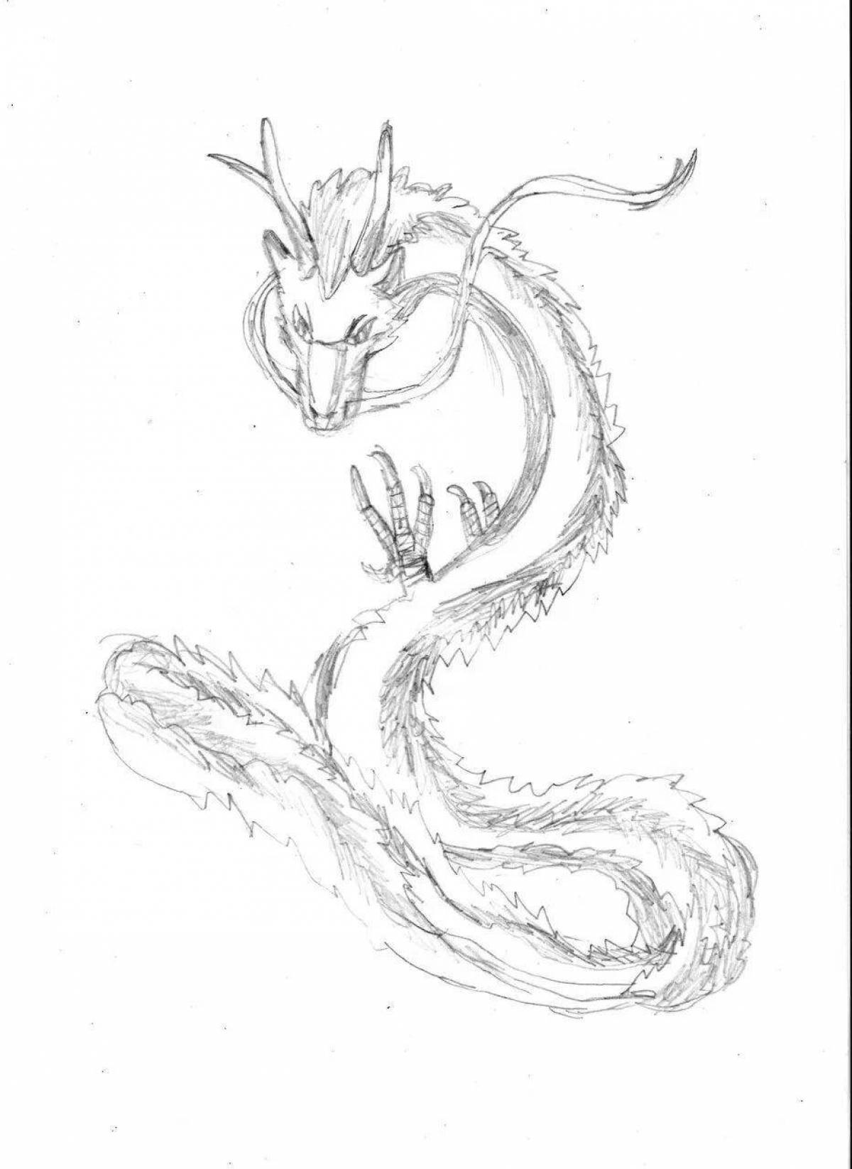 Безупречная страница раскраски дракона хаку