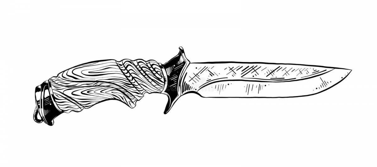 Драматическая страница раскраски скелетного ножа