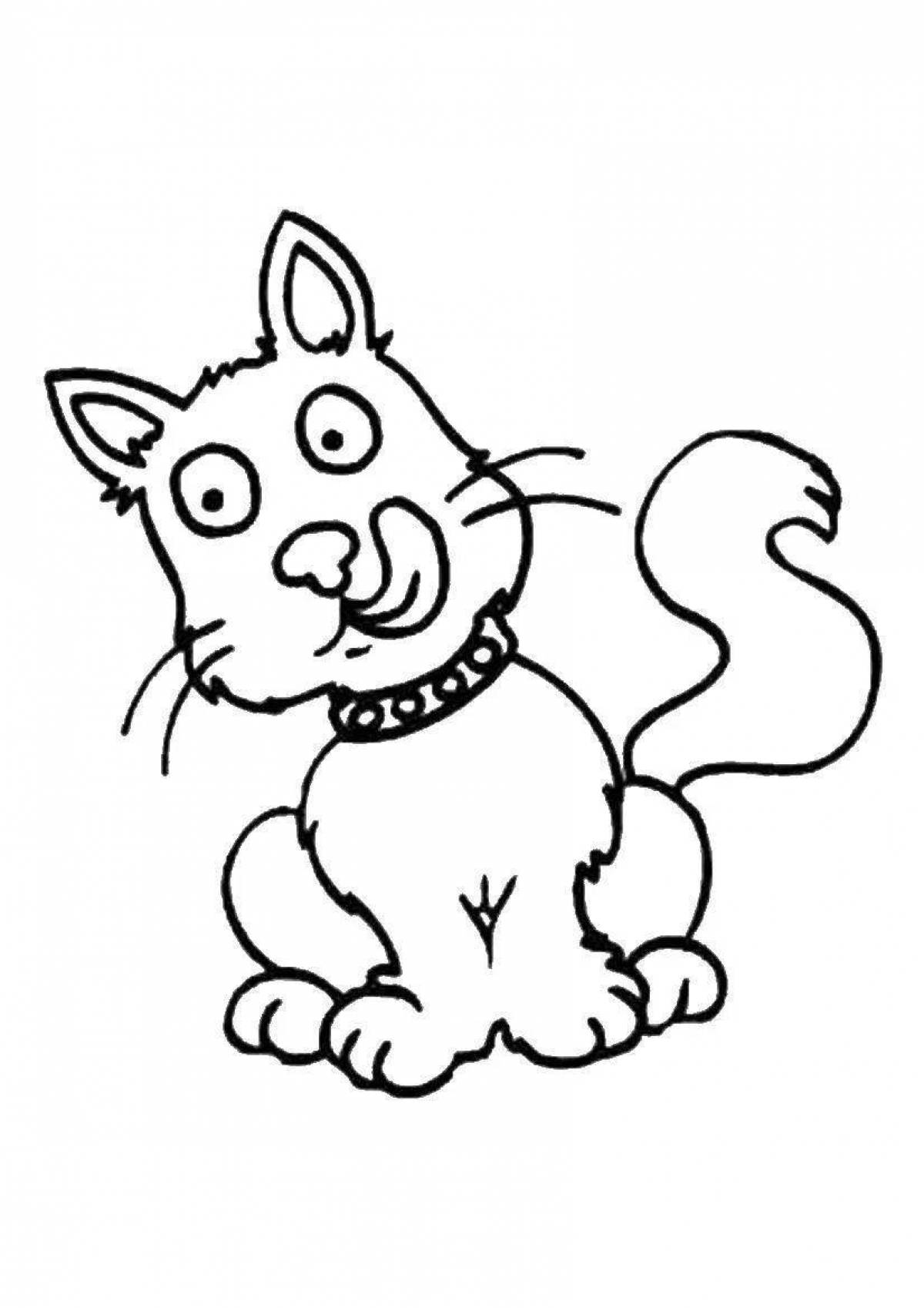 Анимированная раскраска кот васька