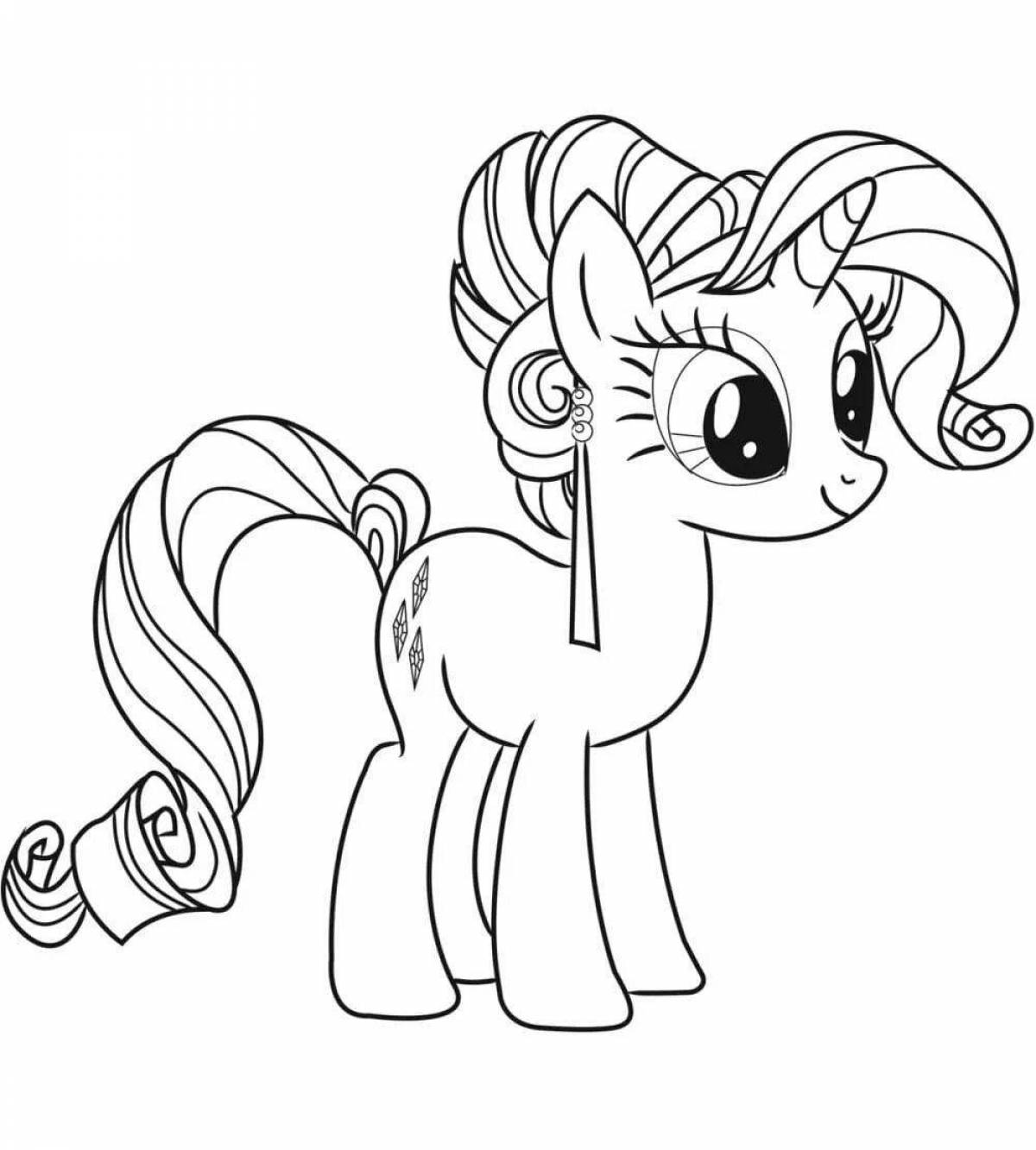 Экзотическая раскраска moo little pony