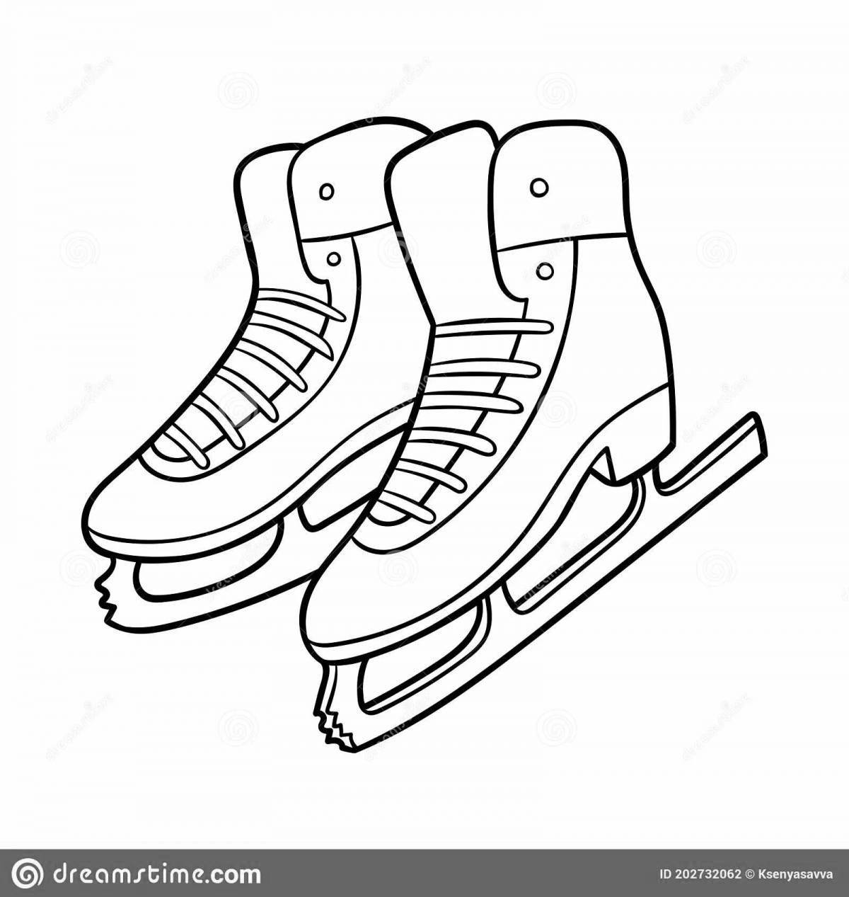 Color-explosion skis skates sled coloring page