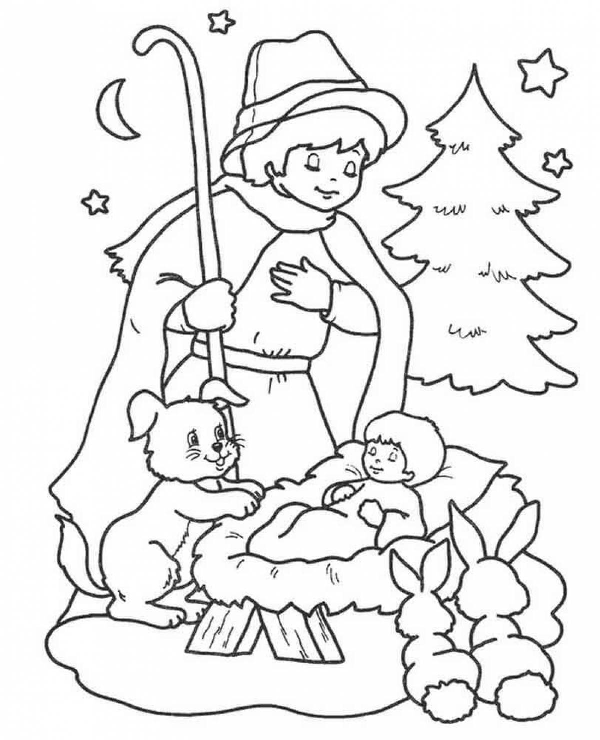 Красочная рождественская раскраска для детей