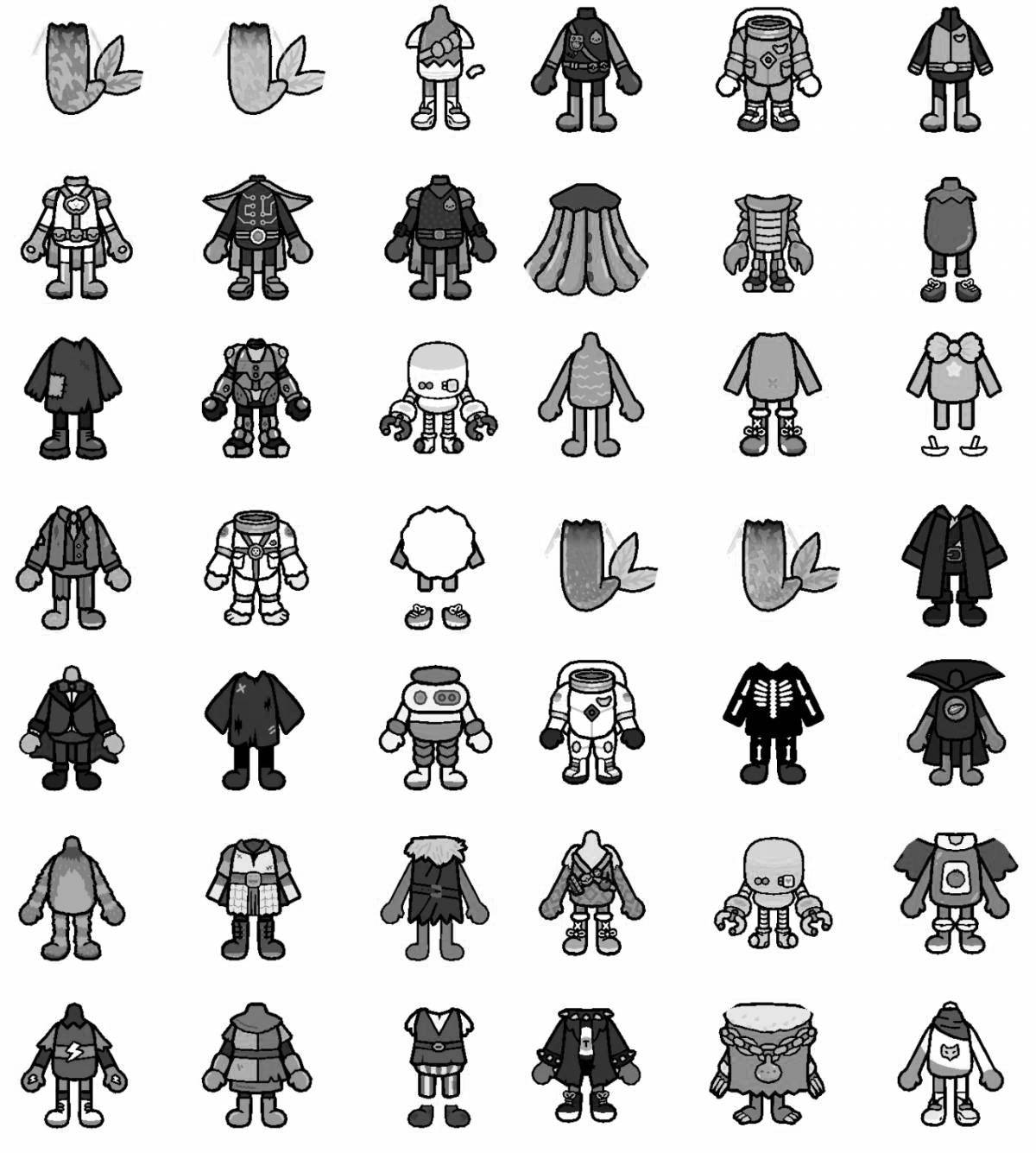 Волшебные текущие персонажи cut coloring page