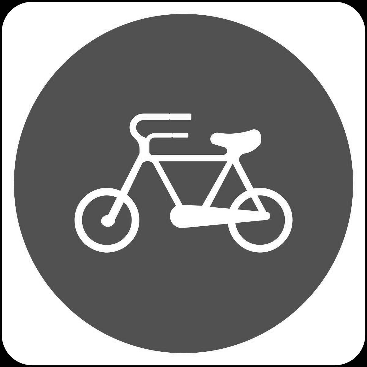 Раскраска яркая велосипедная дорожка дорожный знак