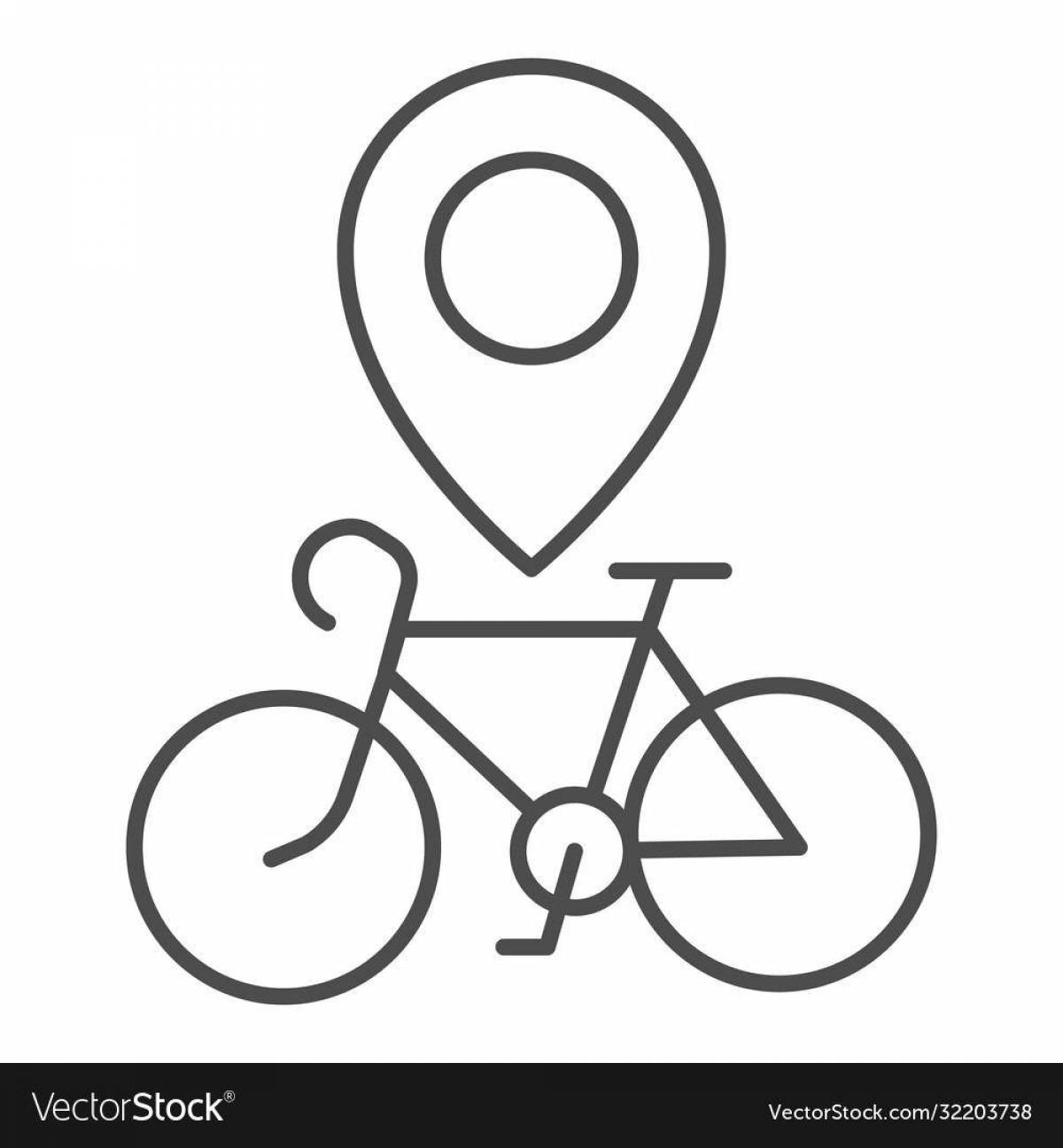 Оживленная страница для раскраски дорожных знаков «велосипедная дорожка»