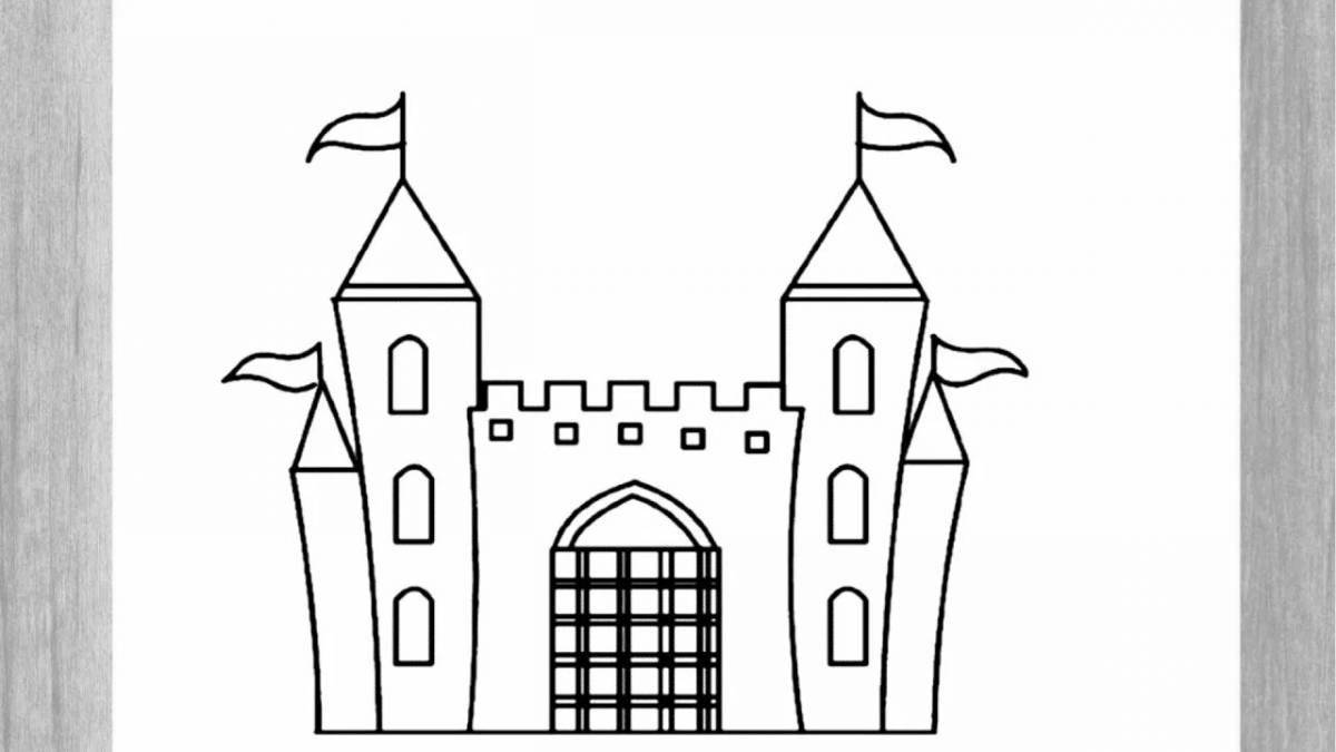 Раскраска великолепный старый замок для 4-го класса