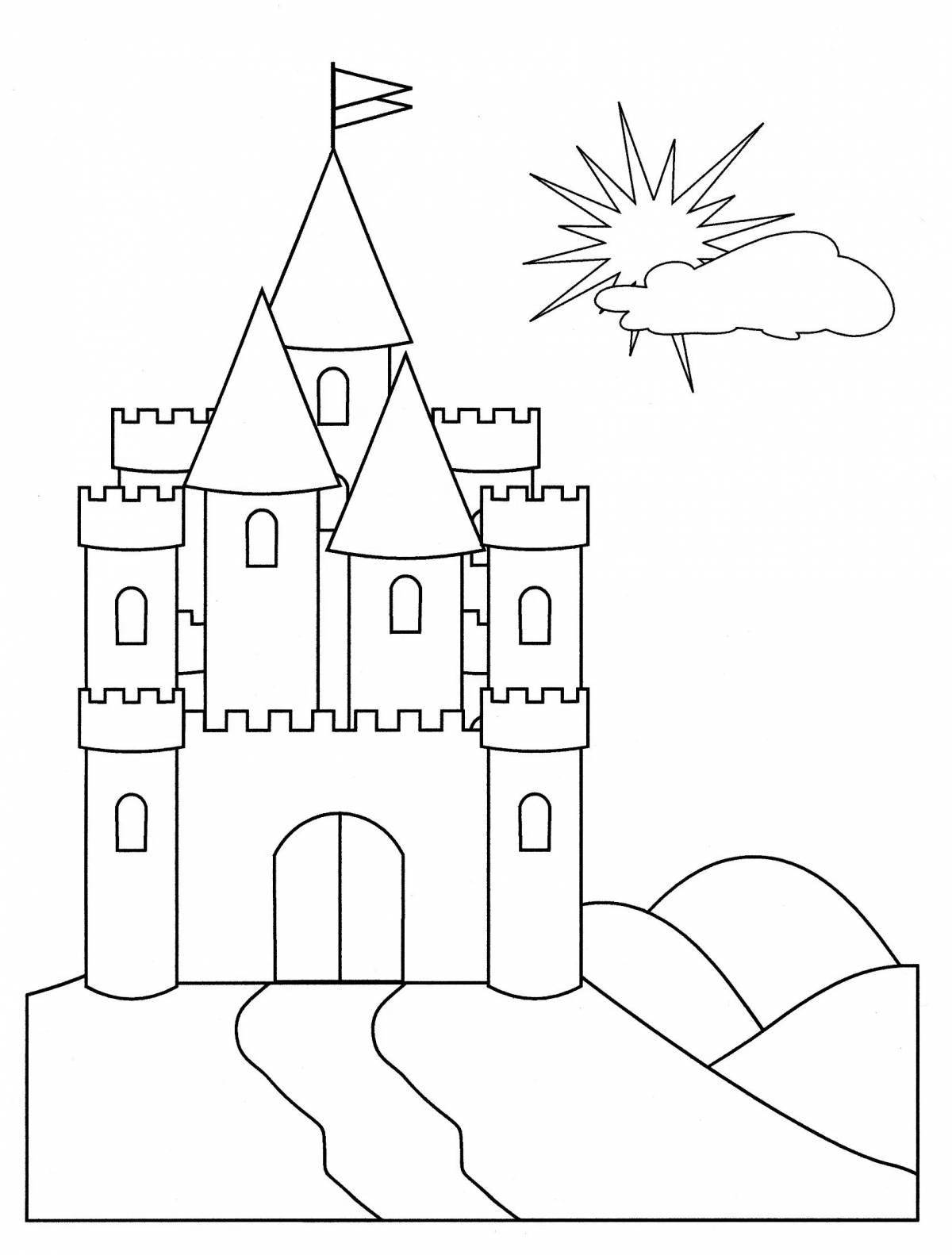 Удивительная страница-раскраска «старый замок» для 4-го класса
