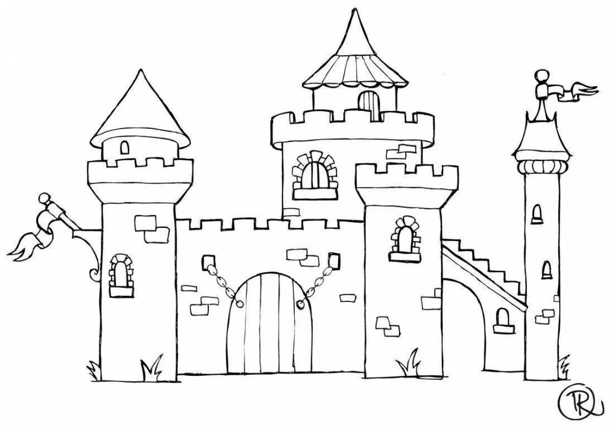 Раскраска сияющий старый замок для 4-го класса