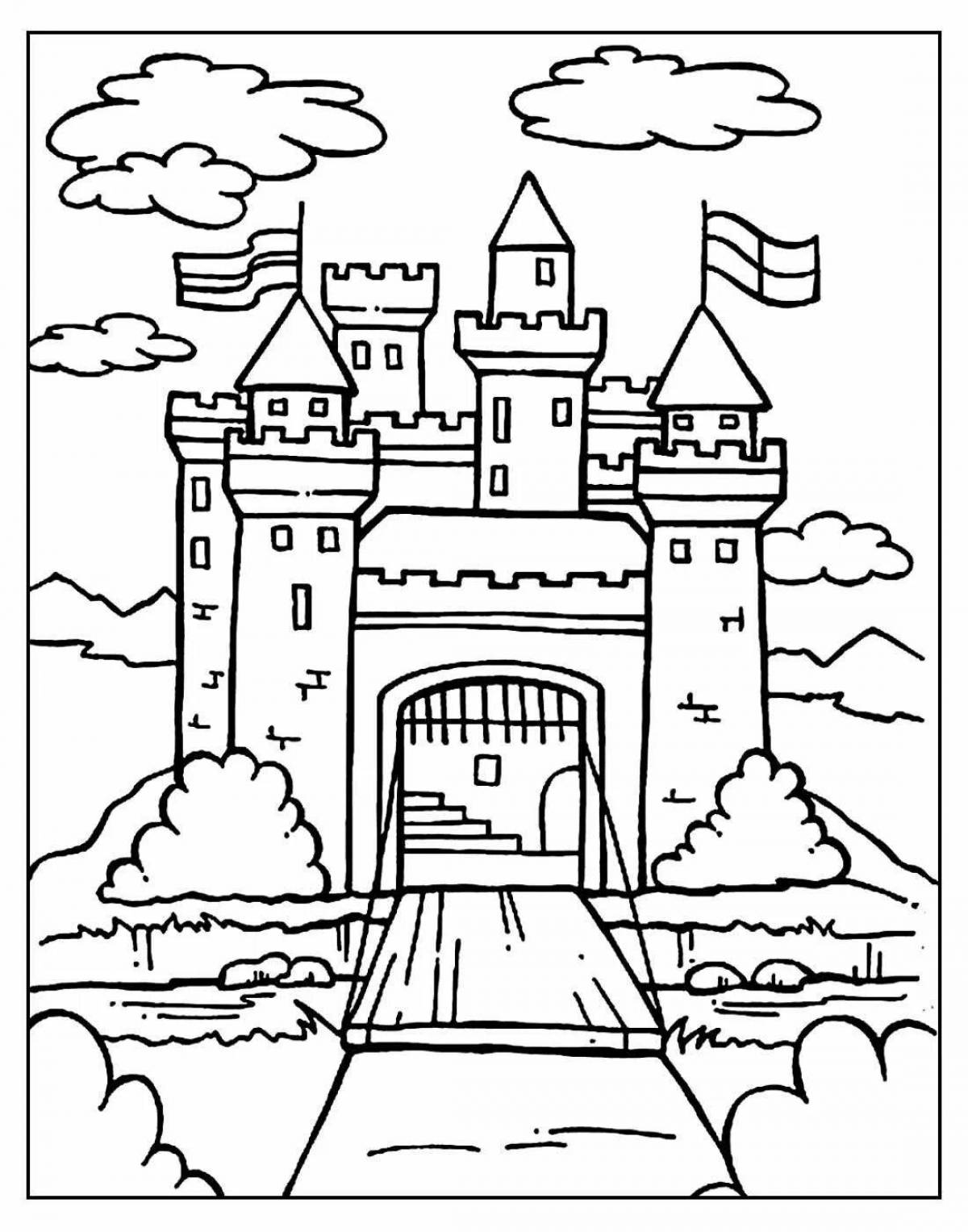 Раскраска роскошный старый замок для 4-го класса