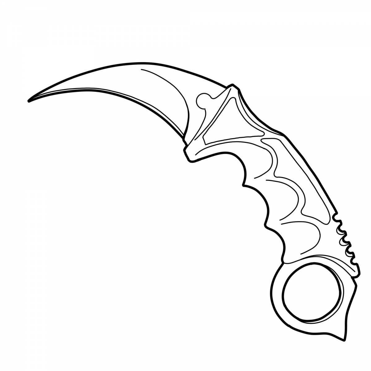 Bold coloring page m9 knife из standoff 2