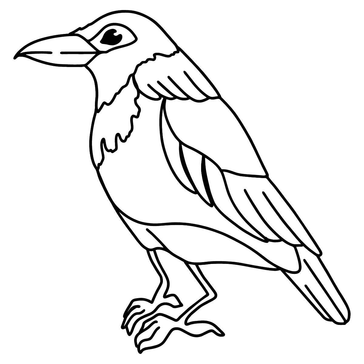 Раскраска остроумная ворона для детей 6-7 лет
