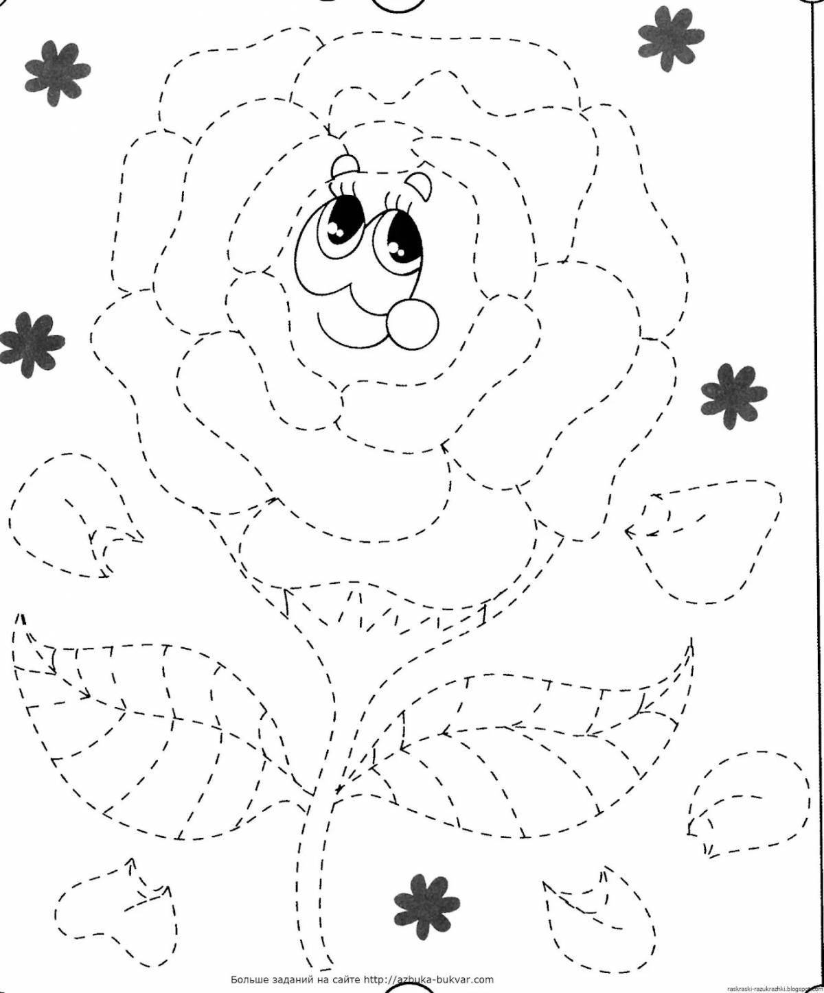 Развлекательная раскраска «обведи точки» для детей 5-7 лет
