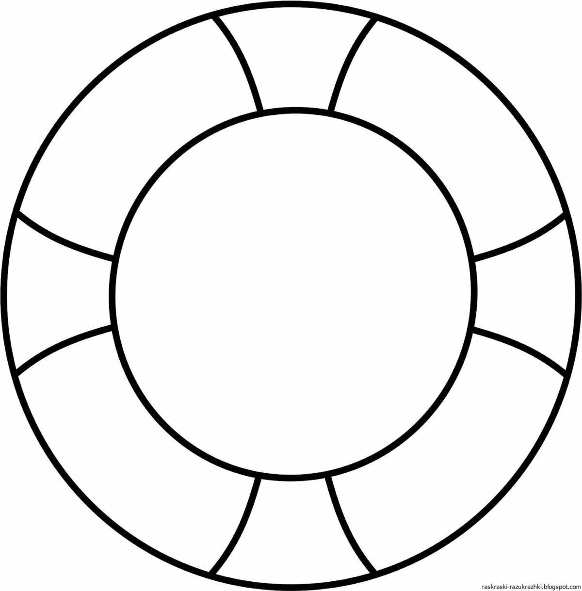 Подробная страница раскраски кругового узора